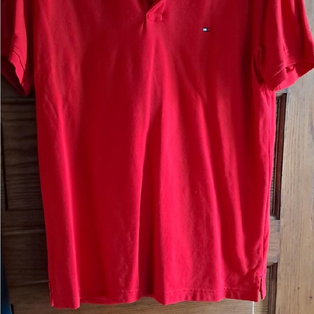 Tommy Hilfiger Red Polo Shirt Vibrant Cotton Casual